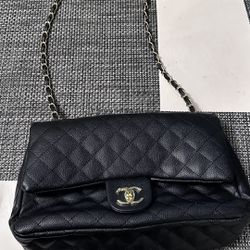 Chanel Classic Double Flap Bag Quilted Caviar Jumbo Black