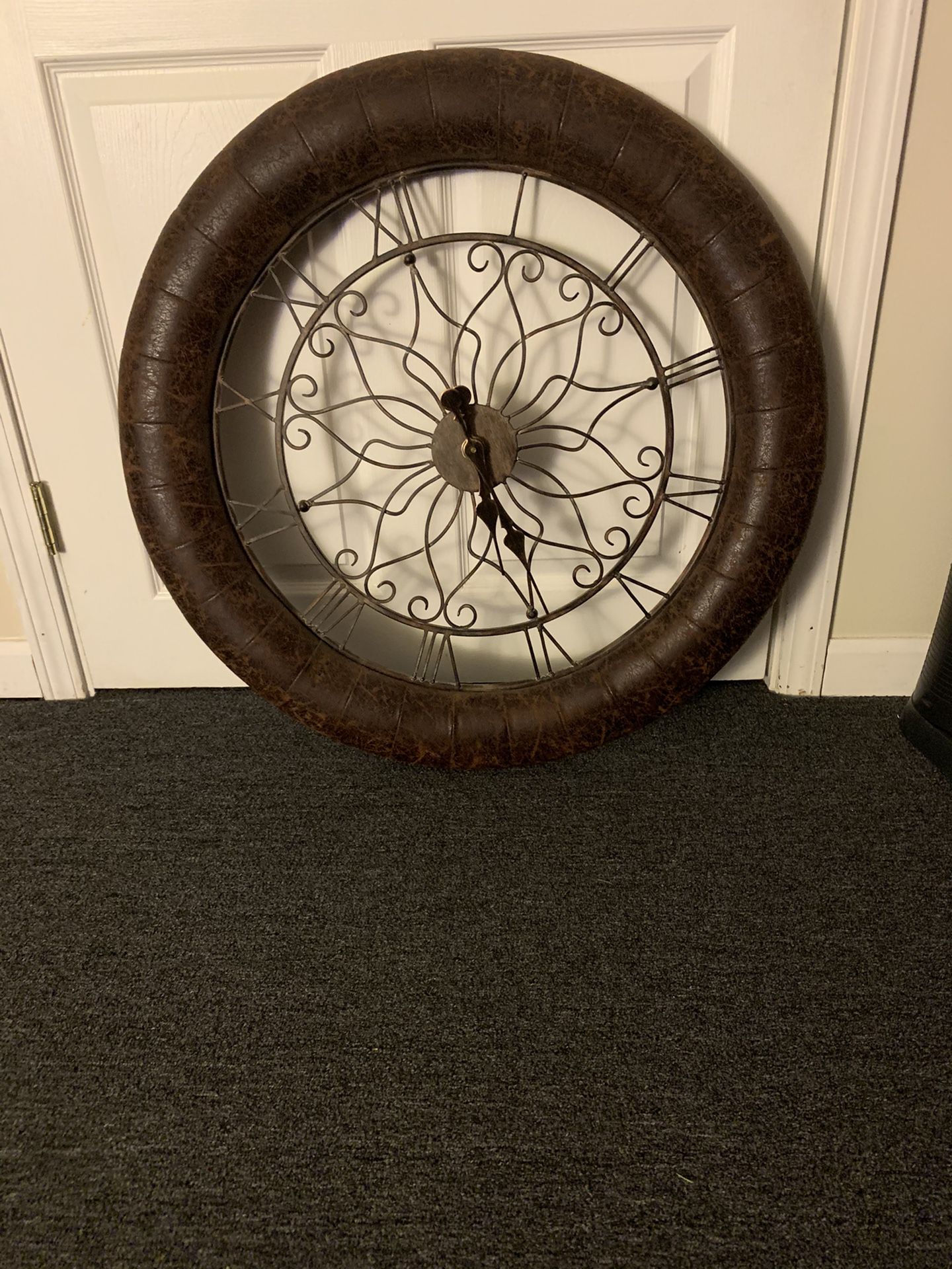 Leather antique clock