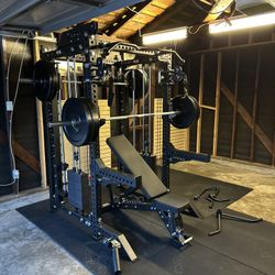 PRO SERIES Ultimate Half Rack Functional Trainer w/Smith Machine Bar | 320lb Stack | Gym Equipment | Fitness | Commercial | Squat Rack 