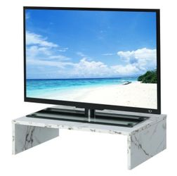 BRAND NEW TV / Monitor Riser – Faux White Marble