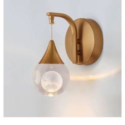Modern Crystal Globe Moon Wall Sconce