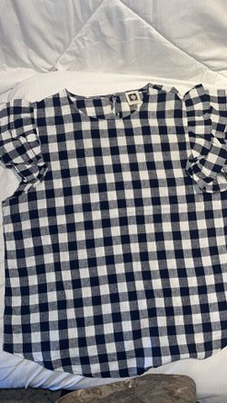 Anne Klein plaid top size Large