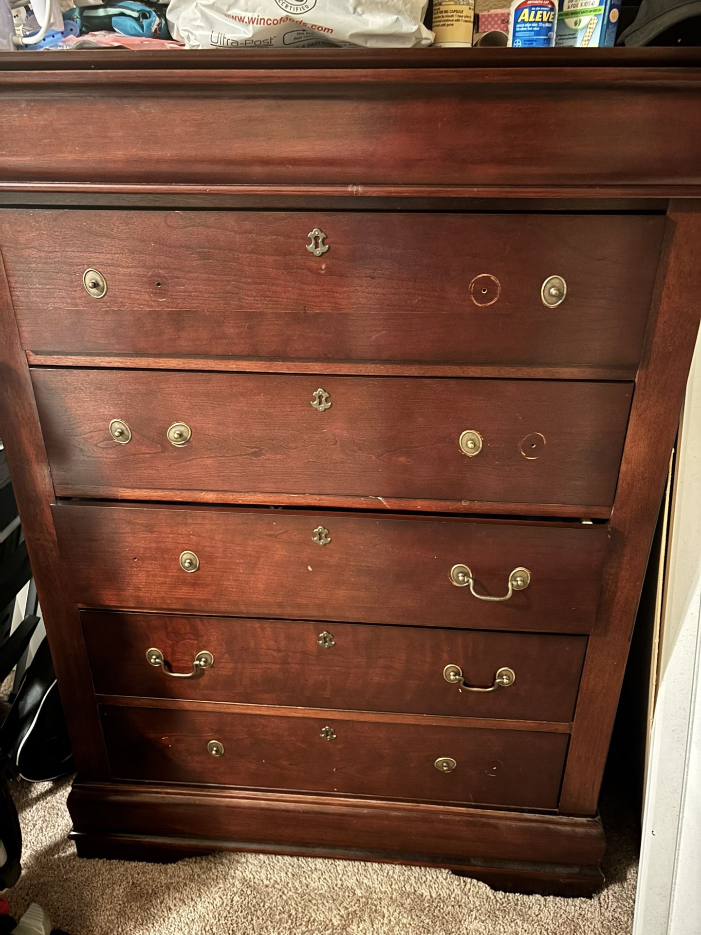 Solid Wood Dresser( Nobs Are Missing But Still Easy To Open) 