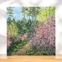 Walk With Nature - Original Landscape Acrylic Painting In Size 8" x 8"