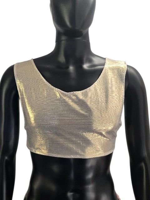 Metallic Silver Crop Top