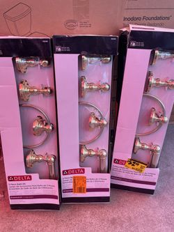 Delta Greenwich 3-Piece Bath Hardware Set with Towel Ring Toilet Paper Holder and 24 in. Towel Bar in Polished Brass