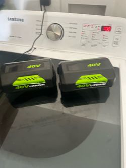 Ryobi charger and 3 batteries