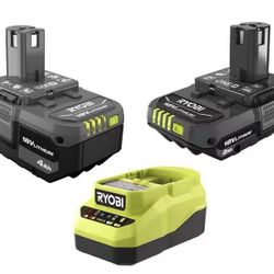ONE+ 18V Lithium-Ion Starter Kit with 2.0 Ah Battery, 4.0 Ah Battery, and Charger