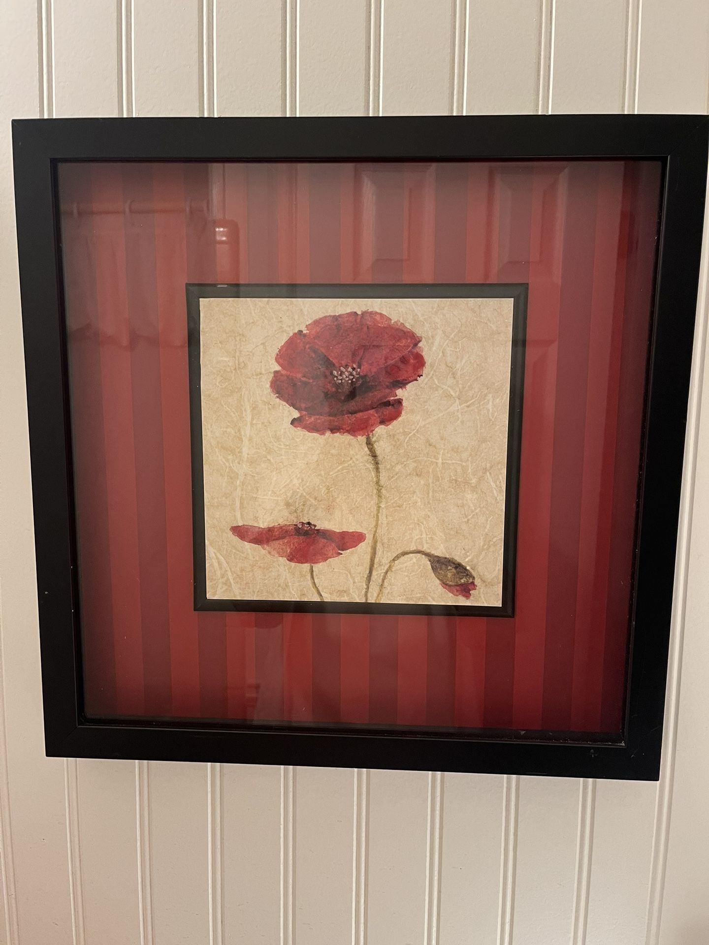 Framed poppy Flower Art