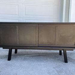Crate & Barrel Black Console Table … can deliver