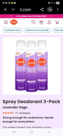 Spray Deodorant 3-Pack
Lavender Sage