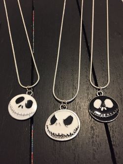 Value 3 Pack/ Nightmare Before Christmas 925 Silver Plated Necklaces/ Halloween Jewelry