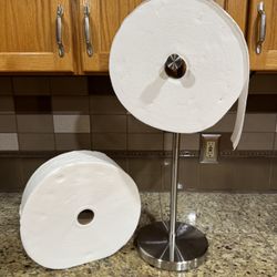Toilet Roll Holder w/ 2 Giant Rolls of Charmin