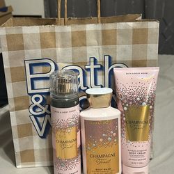 Bath & body works champagne toast set 