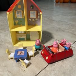 Peppa Pig Family With house & Car