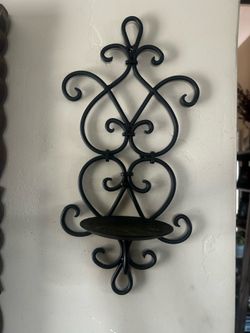 Wrought iron wall candle holders, Set of 2