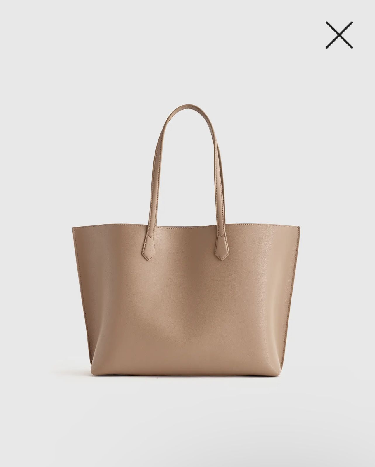 Brand New Quince Italian Leather Triple Compartment Shopper Tote Triple Cappucci