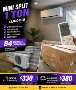 Brand new 1 Ton Mini Split – 12,000 BTU units available and ready for delivery.
Perfect for bedrooms, offices, studios, trailers, and small spaces.
✅ 