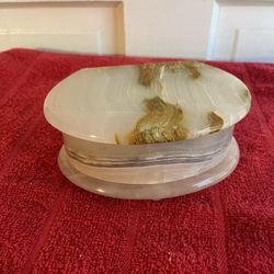 Vintage Onyx Lidded Trinket Box