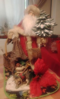 Wooden Santa Holiday Stand -Vintage' 1980
