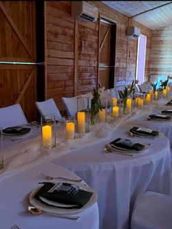 Cylinder vases with candles