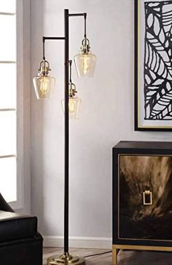 Basia 3-Light Floor Lamp, Antique Brass