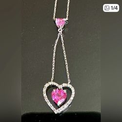White Gold Heart Necklace 