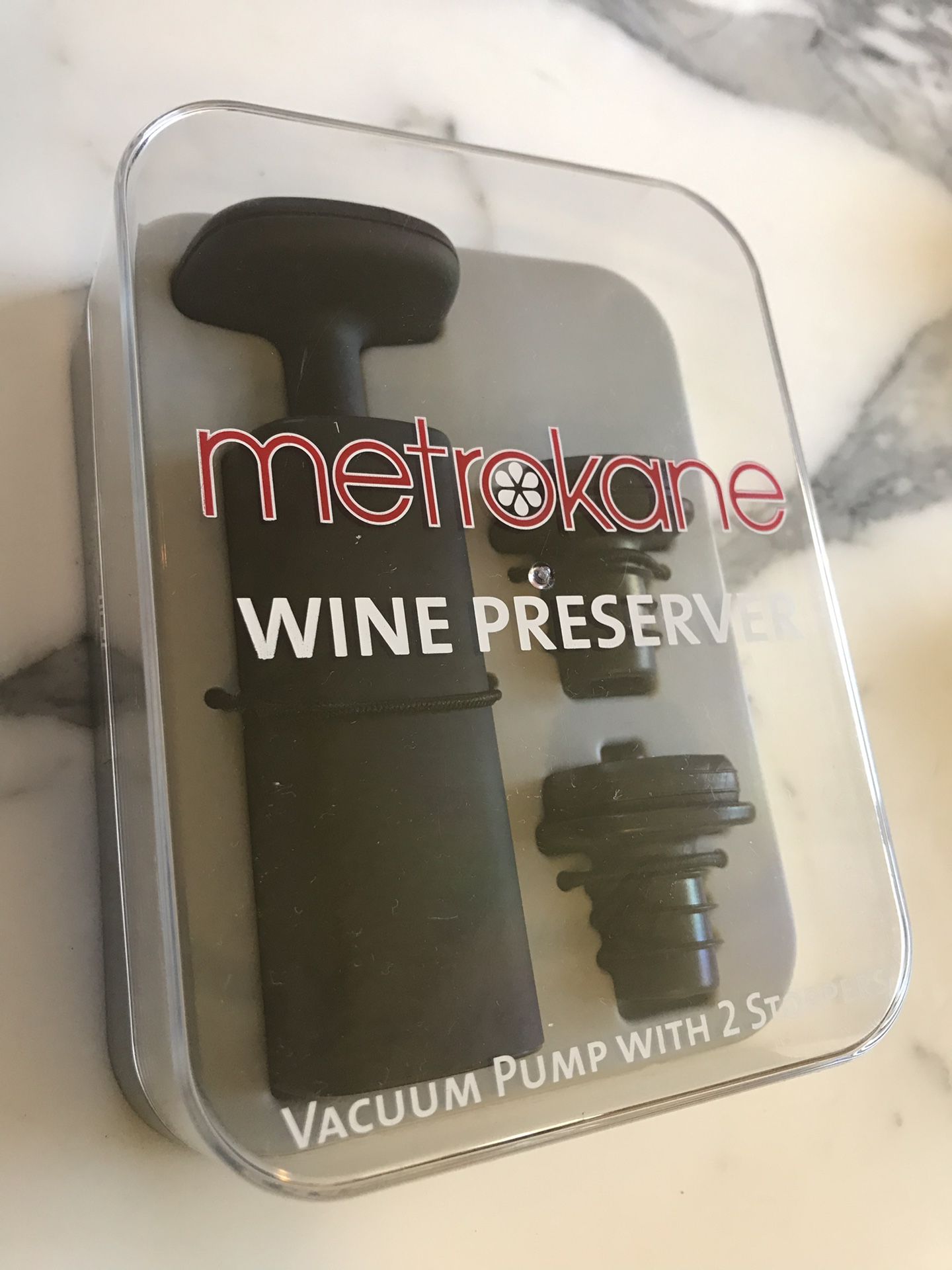 Wine preserver vacuum pump & stopper by MetroKane