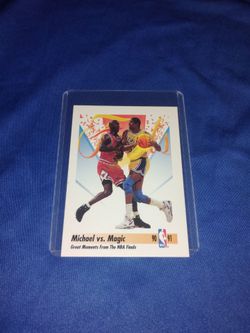 Near Mint Michael Jordan vs. Magic Johnson 1990-91 NBA Finals Basketball Card - Skybox #333