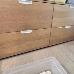 4 Door Oak Veneer Lockable File Cabinet