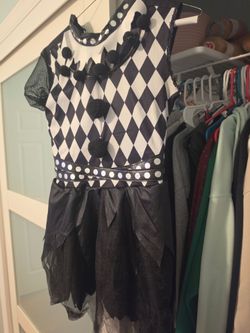 Black and White Harlequin Halloween Costume Dress
