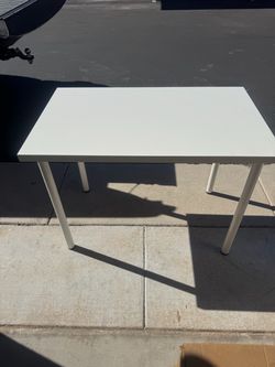 White IKEA Linnmon white desk