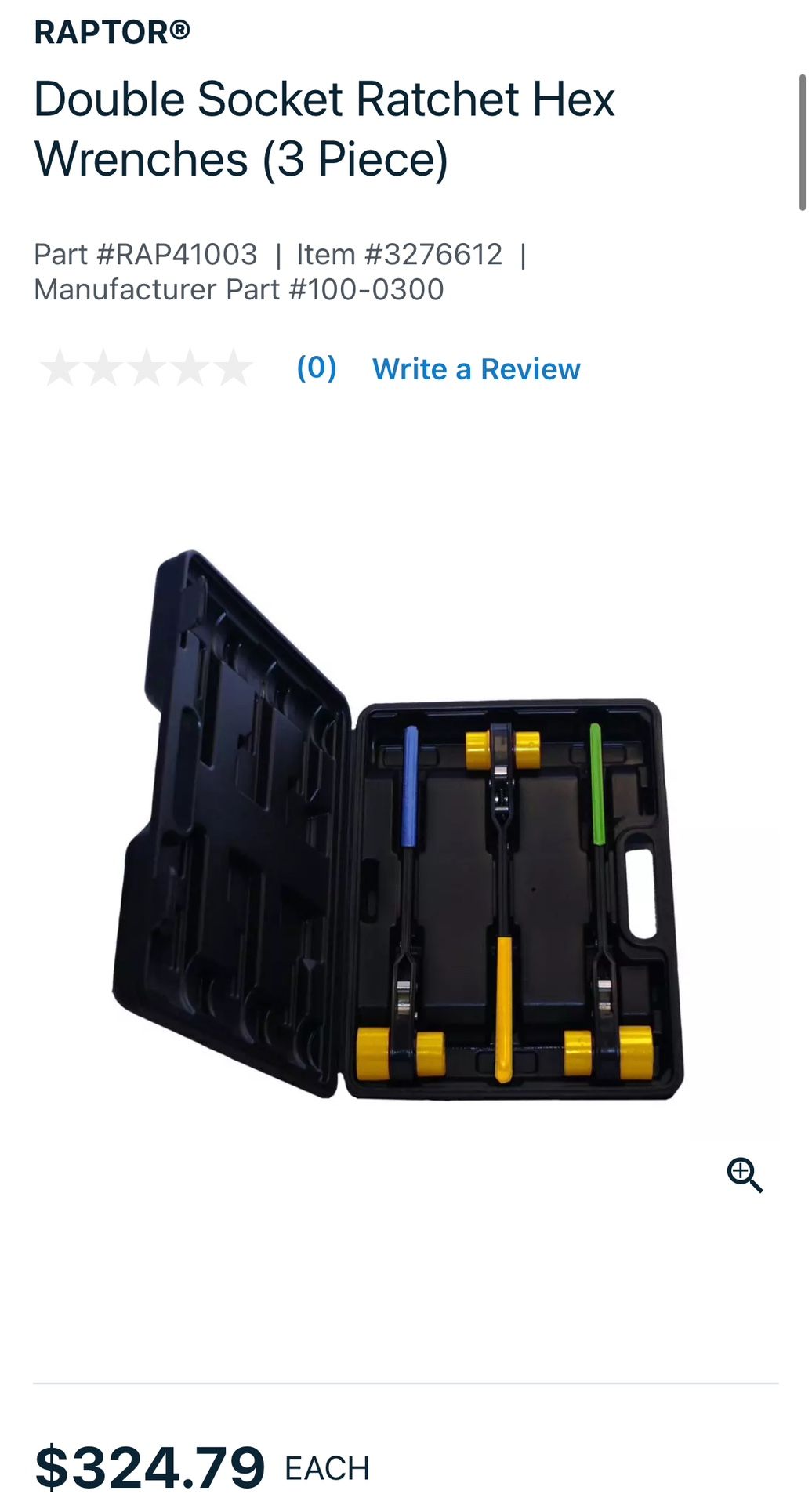 Double Socket Ratchet Hex Wrenches (3 Piece)