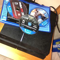ps4 w 3 games, cords, 1 controller 