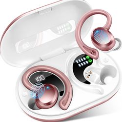 Wireless Earbuds Bluetooth Headphones Sport, 2024 Bluetooth 5.3 Earbud 3D HiFi Stereo Over Ear Buds, 48Hrs Earhooks Earphone with Noise Cancelling Mic