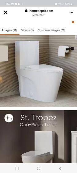 Shop Swiss Madison
St. Tropez 1-Piece 1.1/1.6 GPF Dual Flush Elongated Toilet in Glossy White, White Hardware