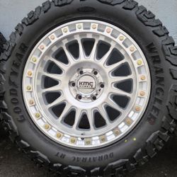 20" Kmc rims/ 33" Goodyear Duratrac RT tires