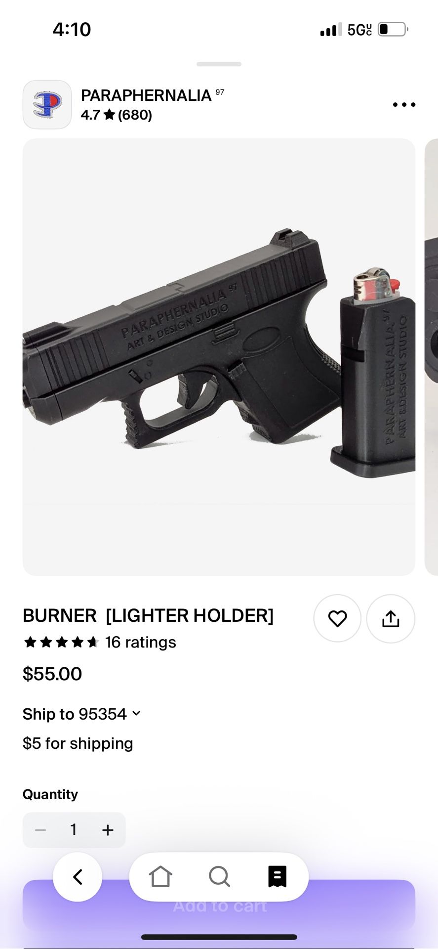 Paraphernalia Lighter Holder