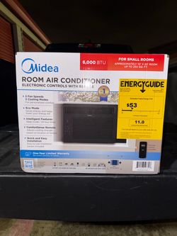 Midea 6,000 BTU 115V Window Air Conditioner with Comfort Sense Remote, up to 250 Sq. ft., Black,