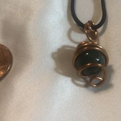 Crystal #7 Sphere Copper Wired Pendant 