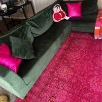 VELVET Green Couch ( Gold Railings ) 