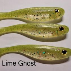 5" Swimbaits, Lime Ghost 3pk.