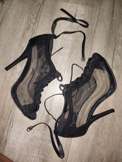 Size 8 SHEER BLACK HEELS