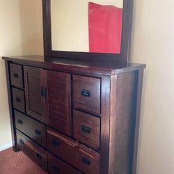 Real Wood Dresser & Mirror