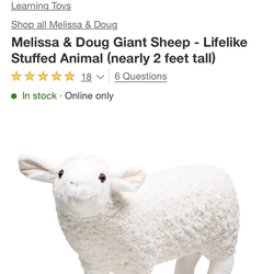 Melissa and Doug stuffed sheep