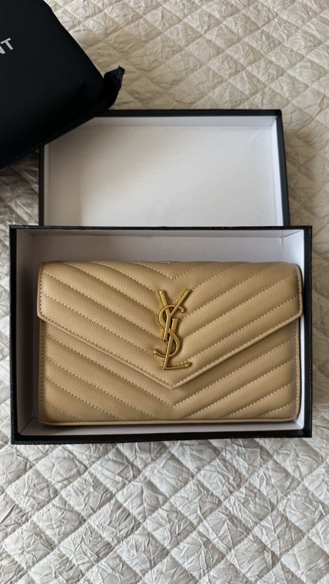 Loulou Bag Small Beige With Gold