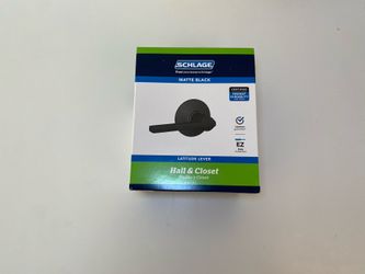 BRAND NEW Schlage F10 V LAT 622 Latitude Door Lever, Hall & Closet Passage Lock, Matte Black