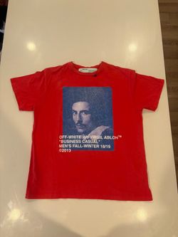 Off-White c/o Virgil Abloh "Business Casual" Graphic Tee in Red.