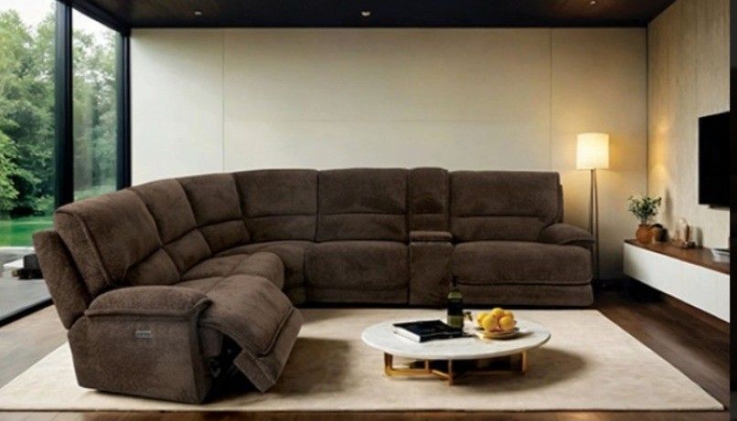 Brand New Brown Super Plush Power Reclining Sectional Sofa