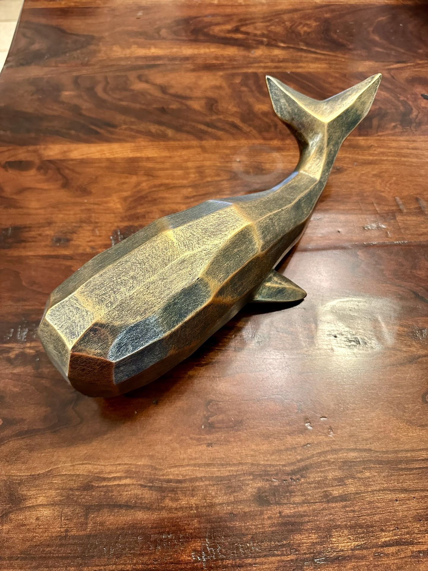 Pier 1 brushed antique gold whale